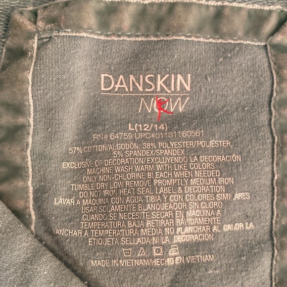 DANSKIN V-NECK HOODIE WITH FRONT POCKET Size L (12/14) - Picture 7 of 7